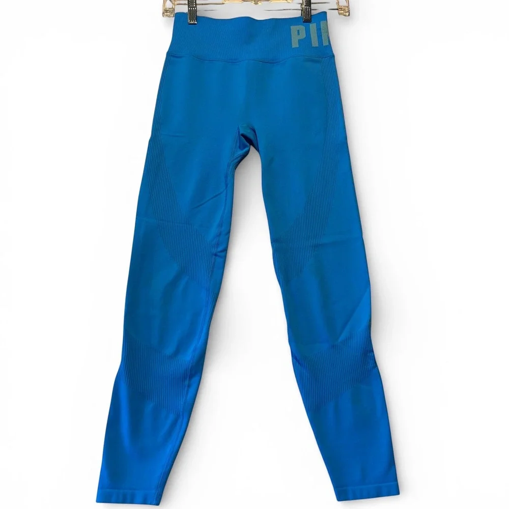 Victoria's Secret PINK Active‎ Seamless High Waist Leggings Blue Women's Small
